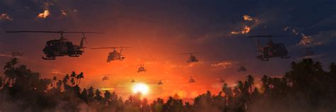 4K, The Vietnam War, Helicopters, Painting Art, Sunrises And Sunsets ...