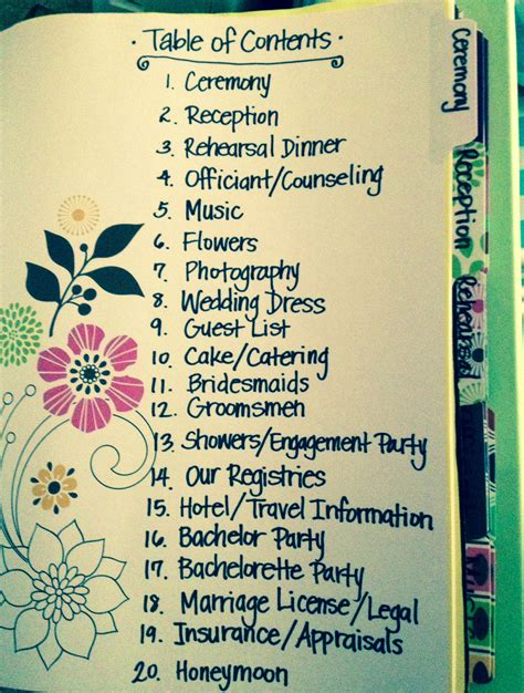 Diy Wedding Planning Binder Printables - prntbl.concejomunicipaldechinu ...