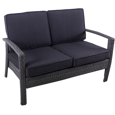 Envelor Florida 4-Piece Wicker Patio Conversation Set with Gray ...