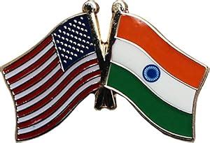 AES USA American & India Country Flag Bike Hat Cap Lapel Pin : Amazon ...