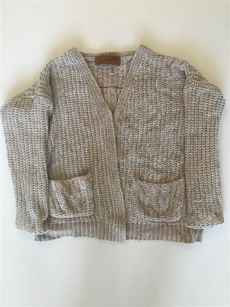 Chenille Cardigan Sweater with Patch at Maria Vincent Boutique