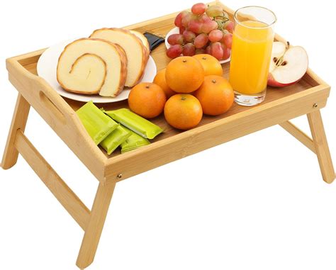 Amazon.com - TOPULORS Bed Food Tray with Folding Legs,15.7"x11.8 ...