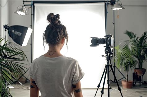 Female product photographer in studio | Premium AI-generated image