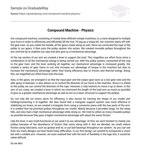 Image result for Compound Machine Physics Examples