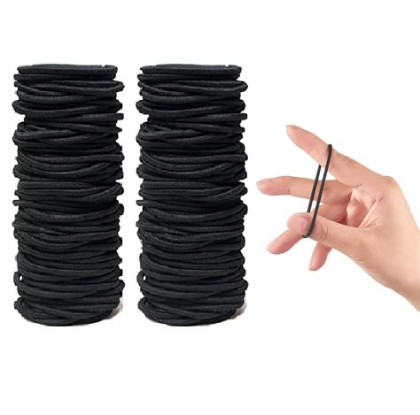 Elina Black Elastic Hair Ties Premium No Damage Ouchless Rubber Bands ...