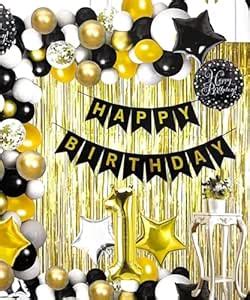 SmartMaison - Happy Birthday Black & Gold Theme Decoration Kit - 30 ...