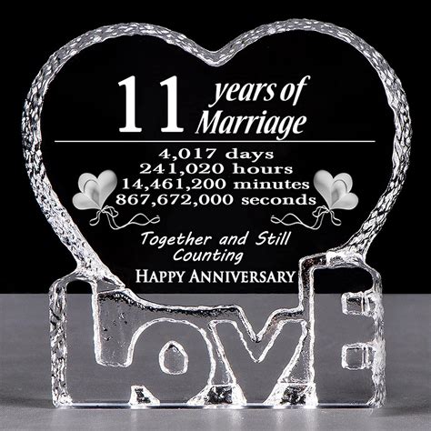 Amazon.com: YWHL Happy 11th Wedding Anniversary, Romantic Gifts for Her ...