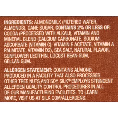 Silk Almond Milk Nutrition Facts Chocolate | Besto Blog