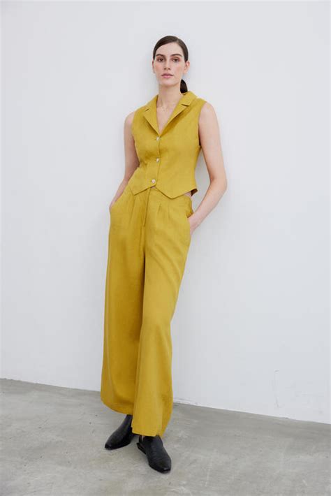 LINEN RUCHED TROUSERS