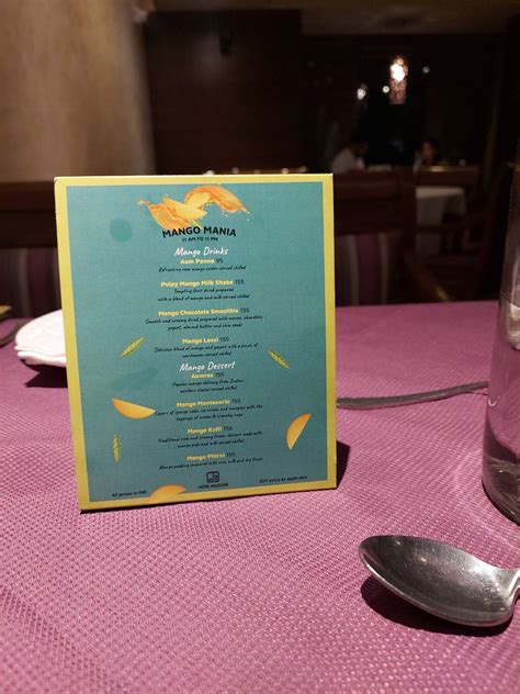 Menu at The Mulberry Tree Restaurant, Mount Abu