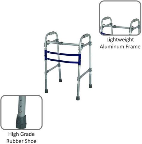 VISSCO Dura Max Aluminum Height Adjustable, Foldable Walker for Elderly ...