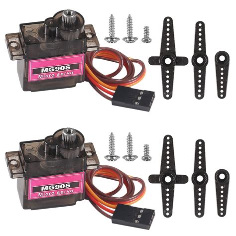 Buy Diitao 2PCS MG90S 9g Servo Motor Micro Servo Metal Geared Motor Kit ...