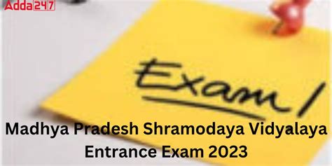 Madhya Pradesh Shramodaya Vidyalaya Entrance Exam 2023 Registration ...