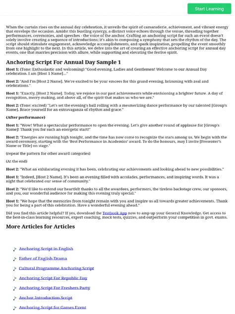 Image result for Anchor Script Example