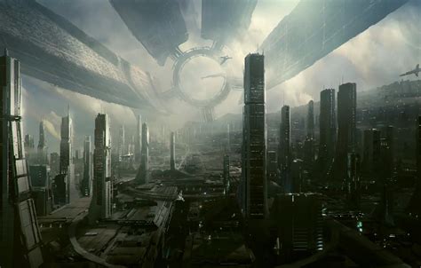 Wallpaper graphics, The city, the city of the future, Hi Tech, Town ...