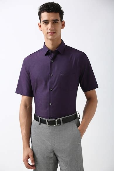 Buy Men Purple Regular Fit Half Sleeves Formal Shirt Online - 39703962 ...