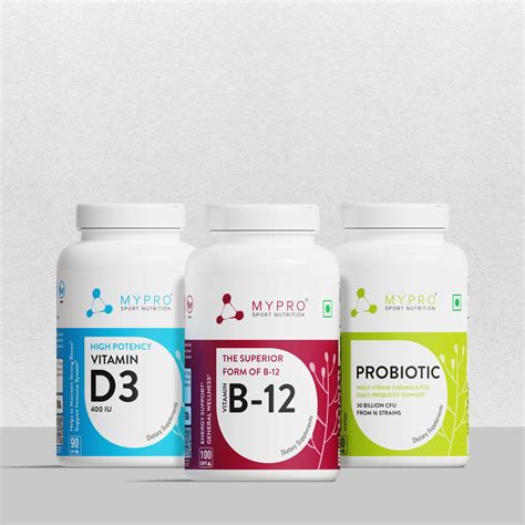 Combo of Vitamin B12 Capsules + Vitamin D3 Capsules & Probiotics Suppl