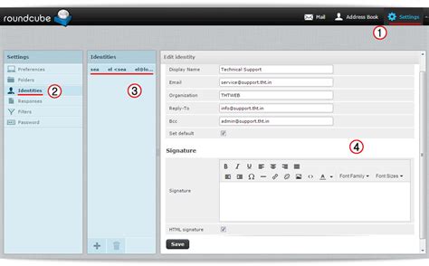 THTWEB - การตั้งค่าเว็บไซต์ การปรับแต่ง Webmail