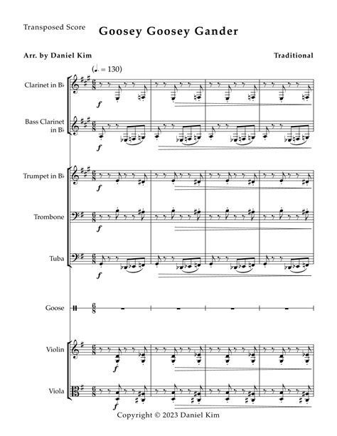 Goosey Goosey Gander (arr. Daniel Kim) por Traditional Partituras para ...