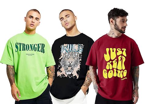 Buy LEOTUDE Men's Oversized Half Sleeve Round Neck T-Shirt (PO3_FS49 ...