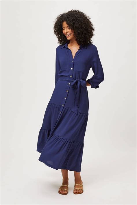 Navy Maxi Shirt Dress – Heidi Klein
