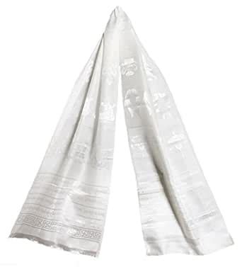 Buy DollsofIndia White Satin Khada - Buddhist Angavastram - 15 x 80 ...