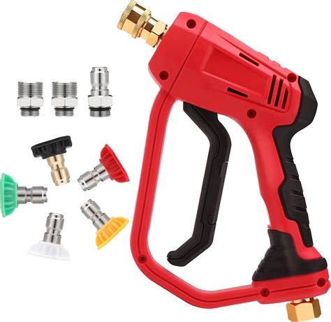 High Pressure Washer Gun 5000PSI, Power Washer Gun with 5 Nozzles Tips ...
