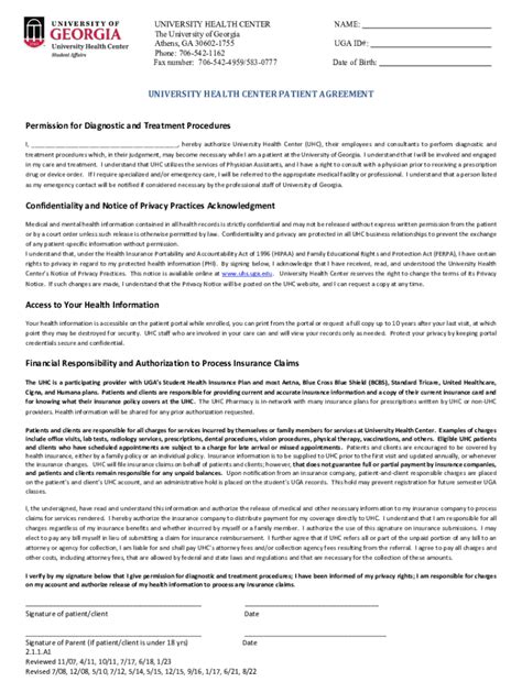 Fillable Online 2.1.1.A1 UHC Patient Agreement 202162 Fax Email Print ...