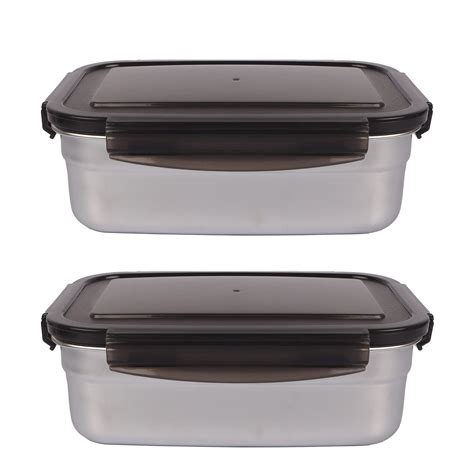 Femora High Steel Square Container Airtight Leakproof Unbreakable ...