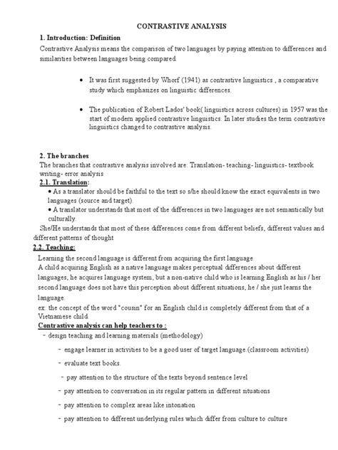 Image result for Contrastive Analysis Example
