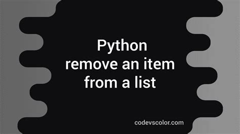 Image result for How to Remove Item From List Python
