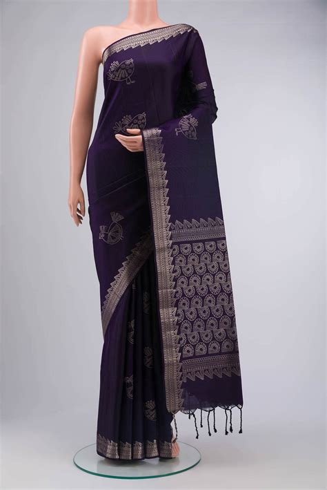 Navy Blue Soft Silk Saree – Nalli Silk Sarees Pvt Ltd