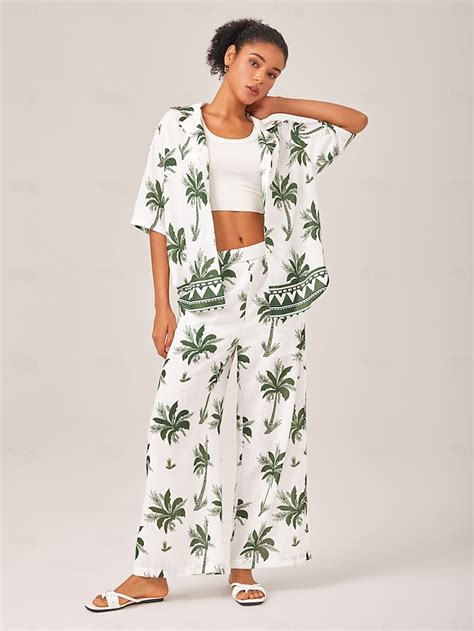 Summer Vacation Floral Loose Two-Piece Set Ador Green 2026 $59.50 XS S ...