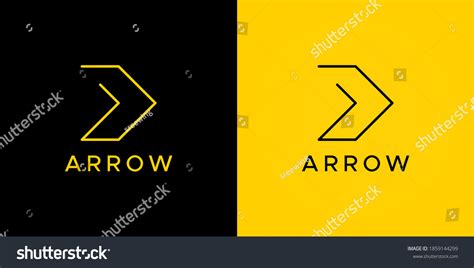 Right Arrow Logo Black Yellow Geometric Stock Vector (Royalty Free ...