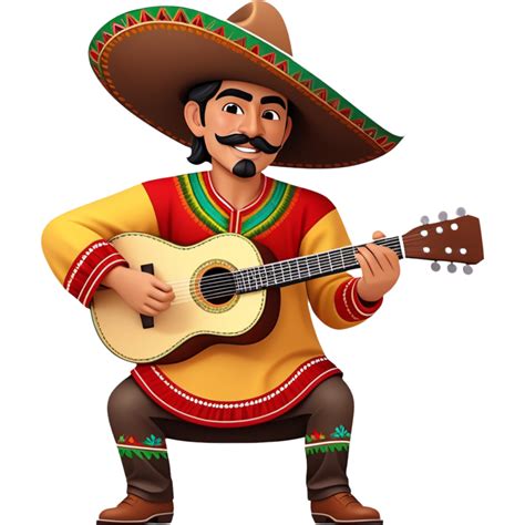 Mexican playing guitar. AI Generative 34469148 PNG