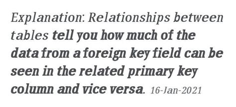what is significance of relationship between the tables? - Brainly.in