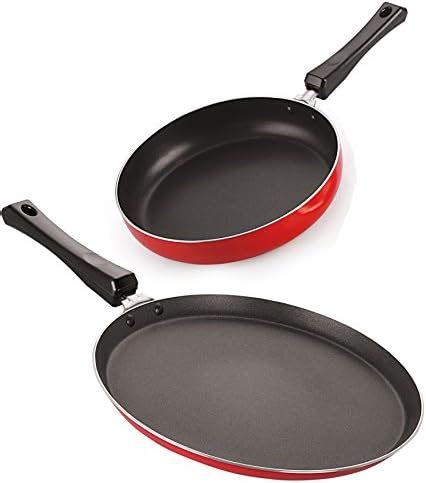 Buy Pigeon Vita 4 PC Induction Base Non Stick Cookware Set, Red Online ...