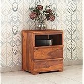 Vivek Wood Solid Sheesham Wood Bedside Table for Bedroom | Handmade ...