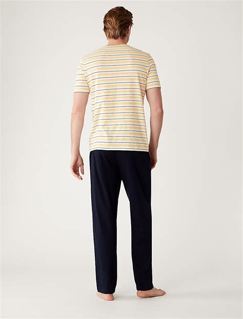 Buy Pure Cotton Striped Pyjama Set at Marks & Spencer