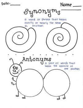 Synonyms and Antonyms by Kea's Klass | TPT