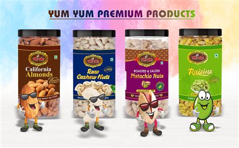 YUM YUM Pure California Almonds/Badam Whole, 500g, Real Nuts, High in ...