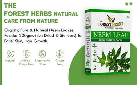 The Forest Herbs Natural Care From Nature 100% Pure Neem Leaves Powder ...