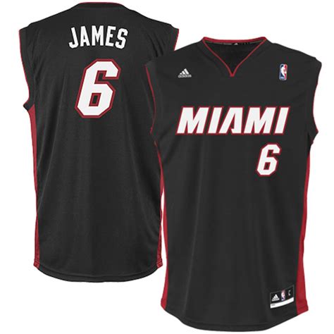 adidas LeBron James Miami Heat Youth Black Replica Road Jersey