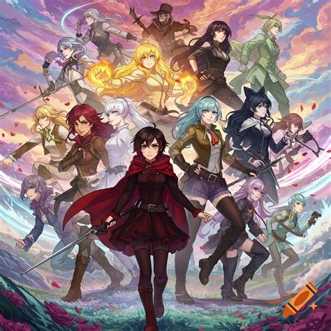 An anime-style illustration featuring over a dozen diverse characters ...