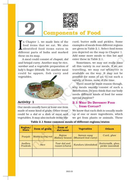 Image result for Science Class 6 Chapter 2 Components of Food
