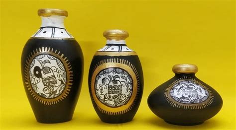 Buy SHIVAE Essentiel Terracotta Pots, Warli Hand Painted, Home ...