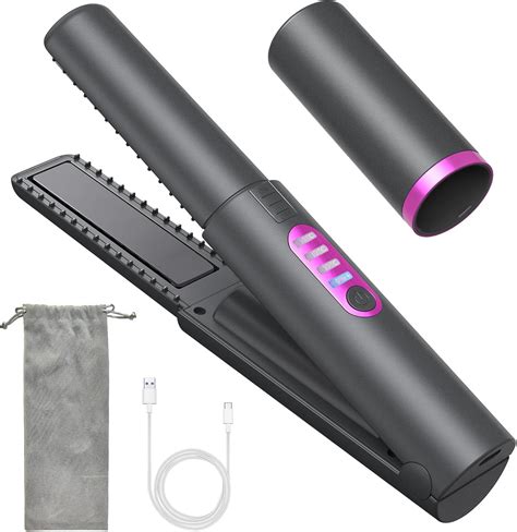 Cordless Hair Straighteners Curler 2 in 1, Mini Portable Travel ...