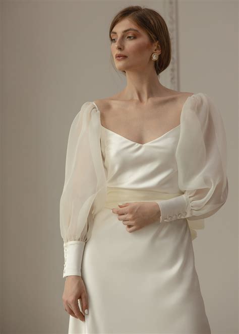 Ophelia in 2020 | Silk dress long, Wedding dresses silk organza, Wedding gowns with sleeves