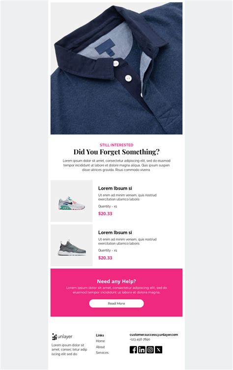 Free Email Templates for Abandoned Cart | Unlayer