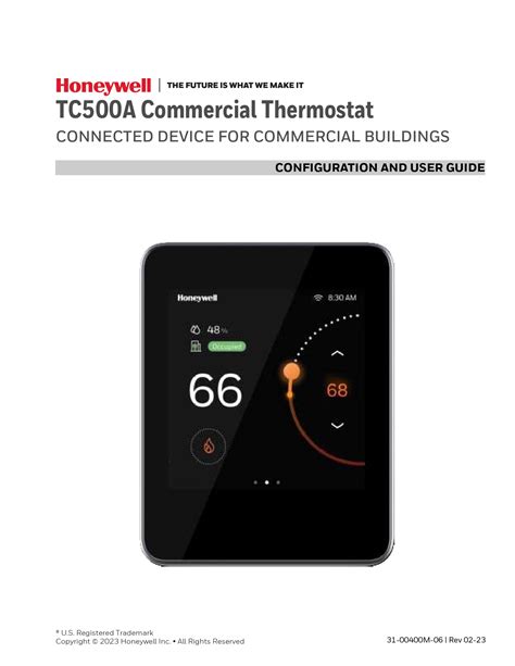 Honeywell TC500A Commercial Thermostat Mounting Instruction Manual